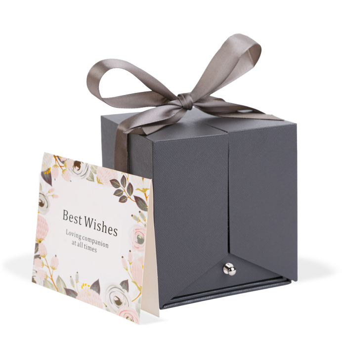 Trandafir etern in cutie cadou cu colier 10cm, trandafir artificial rosu cu pandantiv inima pentru c [5]