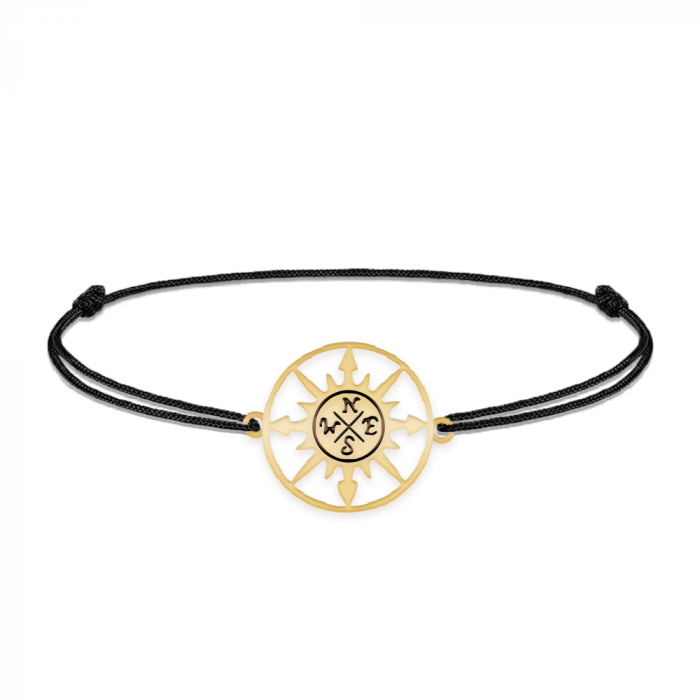 Trip - Bratara personalizata snur busola din argint 925 placat cu aur galben 24K [2]