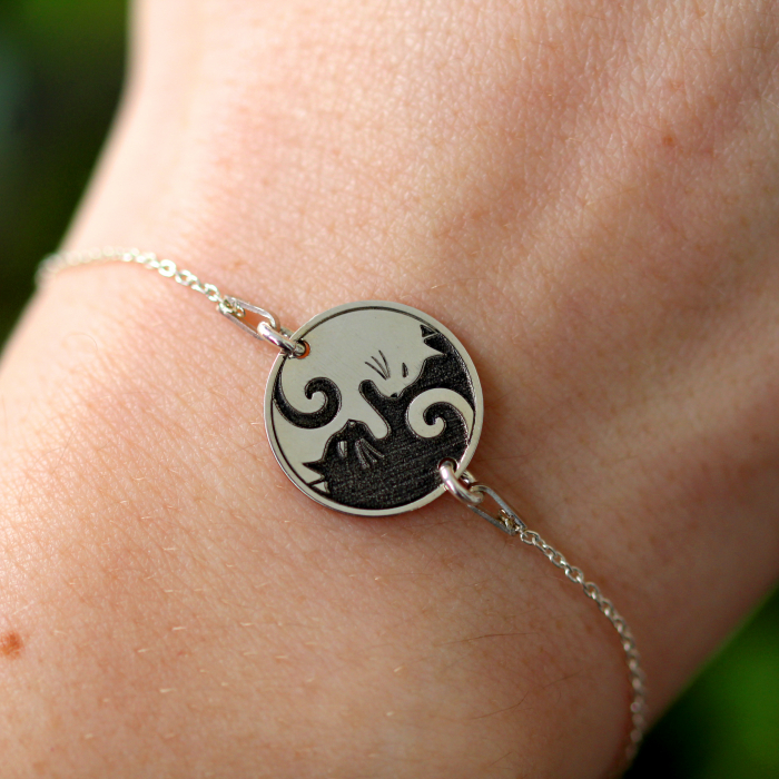 Yin&Yang - Bratara personalizata cu doua pisici din argint 925 [2]