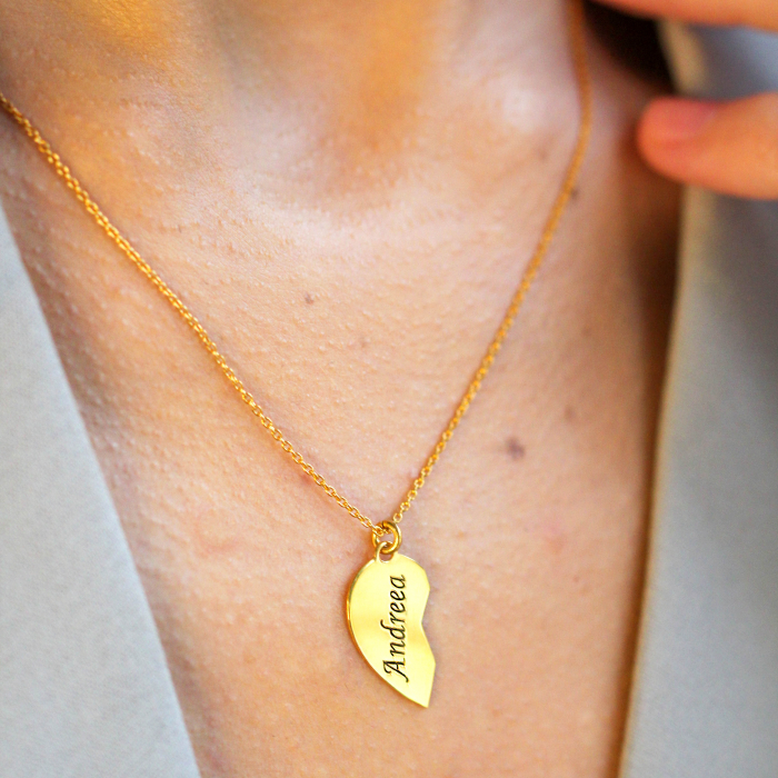 You and Me - Set coliere pentru cuplu, din argint 925 personalizate cu nume [2]