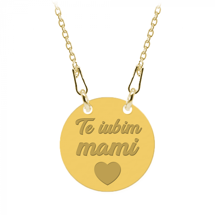Zimea - Colier personalizat din argint placat cu aur galben 24K si cristal - Banut [2]