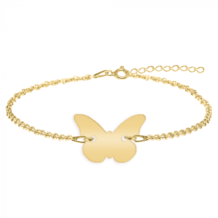 Zulema - Bratara personalizata cu fluturas din argint 925 placat cu aur galben 24K, cu nume [2]