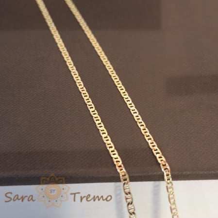 Lănțișor unisex placat cu aur, 50/55 cm