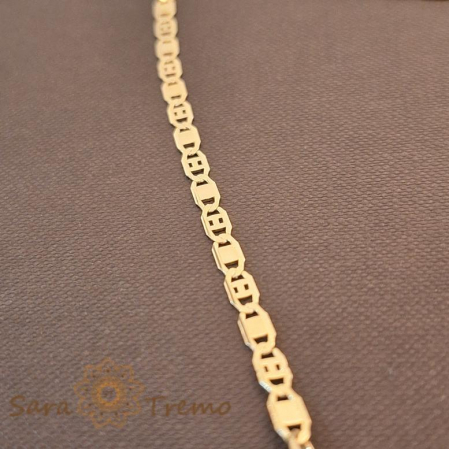 Lanț unisex placat cu aur, model sofisticat cu plăcuțe 1 cu 1, 50 cm [0]