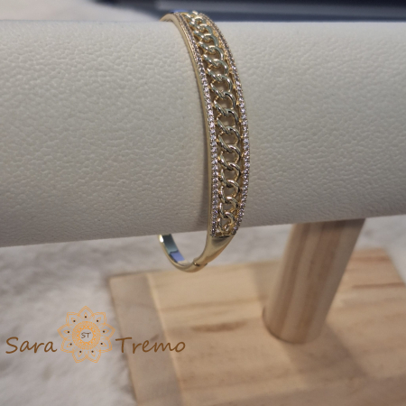 Bratara fixa placata cu aur 14K si cristale zirconia model luxury [5]