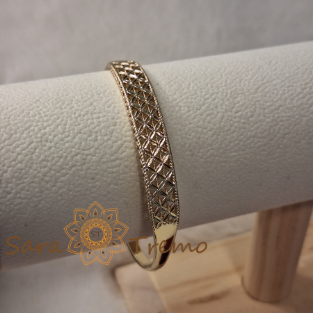 Bratara Regina Dantela – fixa, filigran delicat, latime 8 mm, placata aur 14K [6]