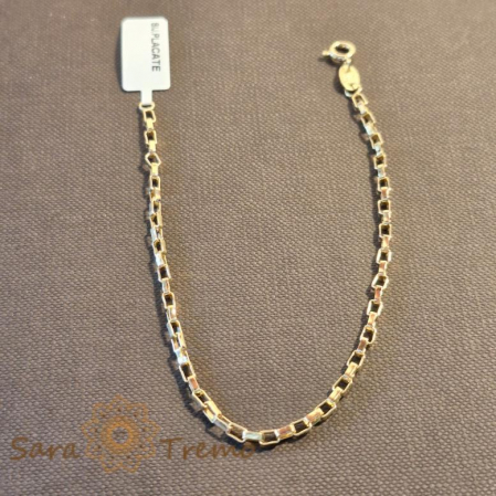 Bratari - Brățară unisex placată cu aur 18K, model nou cu zale mari cubice, 19 cm