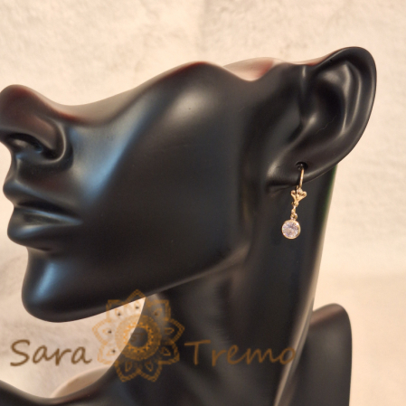 Cercei Placați cu Aur Clasici cu Cristal Zirconia Alb, 2 cm - Eleganță și Strălucire [2]