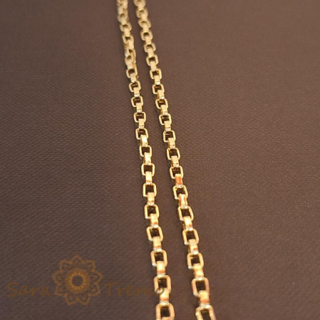 Lant unisex placat cu aur, model cu zale cubice, 50 cm [1]