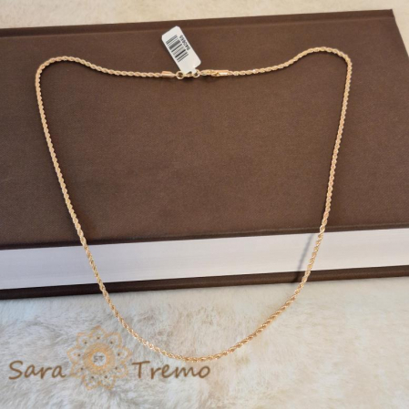 Lanț unisex placat cu aur, model marinăresc, 55 cm [1]