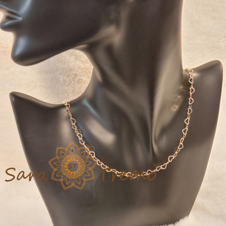 Lănțișor placat cu aur pentru femei – zale în formă de inimioară, 50 cm [5]