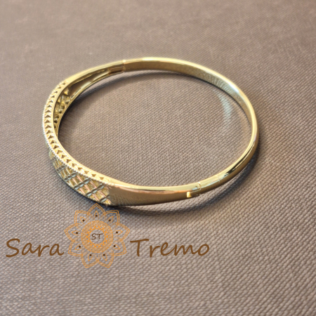 Bratara Regina Dantela – fixa, filigran delicat, latime 8 mm, placata aur 14K [1]