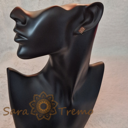 Cercei pe Lobul Urechii cu Cristale Zirconia Mov și Închidere Fluturaș [3]