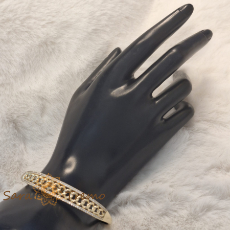 Bratara fixa placata cu aur 14K si cristale zirconia model luxury [6]