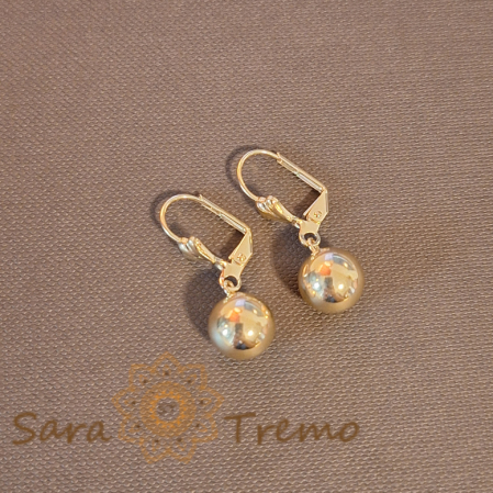 Cercei Clasici cu Bilă Mare - Model Glob Auriu Luxos - 2.5 cm [0]