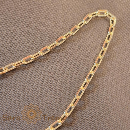 Brățară unisex placată cu aur 18K, model cu zale medii cubice, 19 cm [3]
