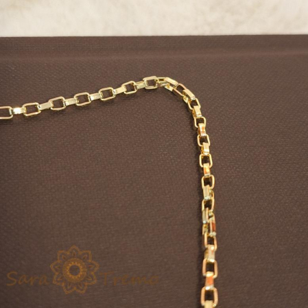 Lant unisex placat cu aur, model cu zale cubice, 50 cm [6]