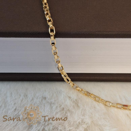 Lant unisex placat cu aur, model cu zale cubice, 50 cm [3]