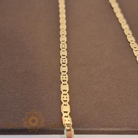 Lanț unisex placat cu aur, model sofisticat cu plăcuțe 1 cu 1, 50 cm [2]