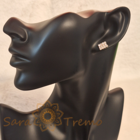 Cercei pe Lobul Urechii cu Cristale Zirconia Albe și Închidere Fluturaș [3]