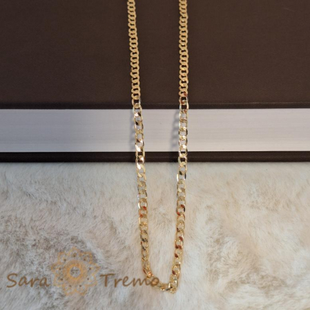 Lanț unisex placat cu aur, model clasic, 60 cm [4]