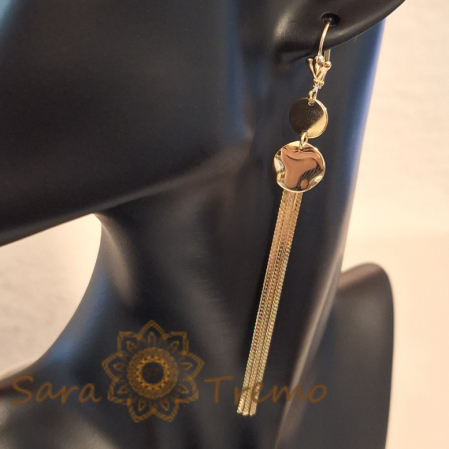 Cercei Placați Aur Lungi cu Lanțuri Groase - Simpli și Clasici - 10 cm [4]