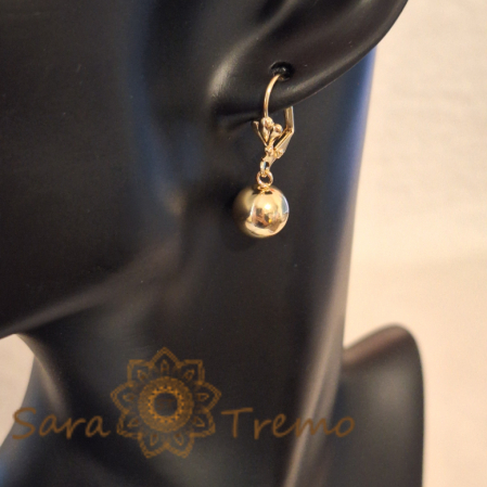 Cercei Clasici cu Bilă Mare - Model Glob Auriu Luxos - 2.5 cm [3]