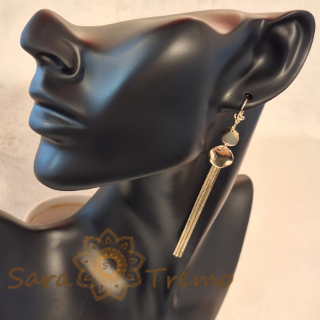 Cercei Placați Aur Lungi cu Lanțuri Groase - Simpli și Clasici - 10 cm [3]