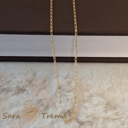 Lănțișor unisex placat cu aur 18K, model subtirel 1 cu 1, 50 cm [5]