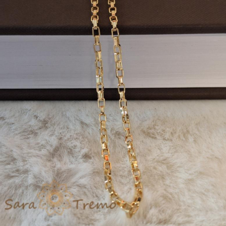 Lant unisex placat cu aur, model cu zale cubice, 50 cm [7]