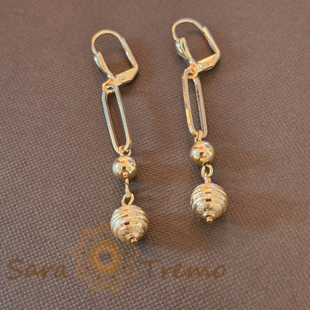 Cercei Placati Eleganți cu Decoruri Geometrice - 6 cm [1]