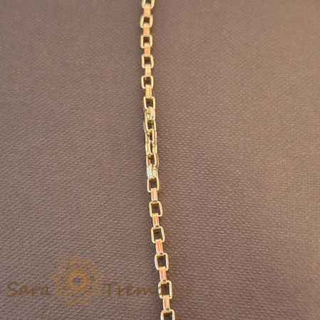 Lant unisex placat cu aur, model cu zale cubice, 50 cm [5]