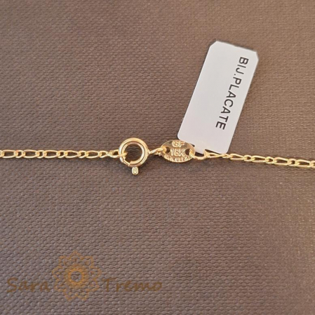 Lănțișor unisex placat cu aur 18K, model subtirel 1 cu 1, 50 cm [7]