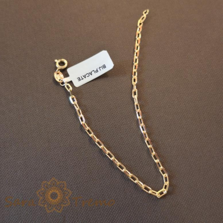 Bratari - Brățară unisex placată cu aur 18K, model cu zale medii cubice, 19 cm