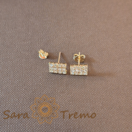 Cercei pe Lobul Urechii cu Cristale Zirconia Albe și Închidere Fluturaș [1]