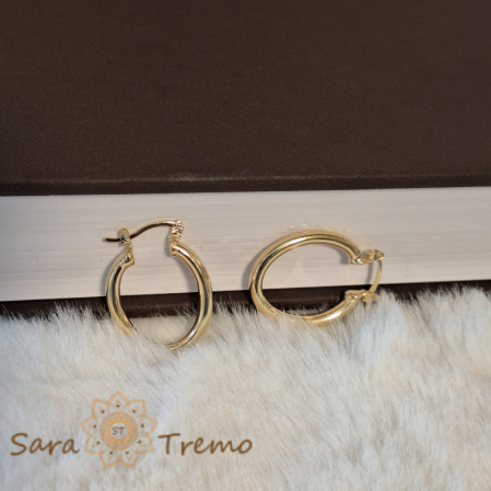 Cercei Ovali Placați Mici și Delicați - 2.5 cm pentru Femeia Romantica și Sensibilă [3]