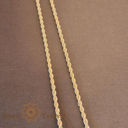 Lanț unisex placat cu aur, model marinăresc, 55 cm [0]