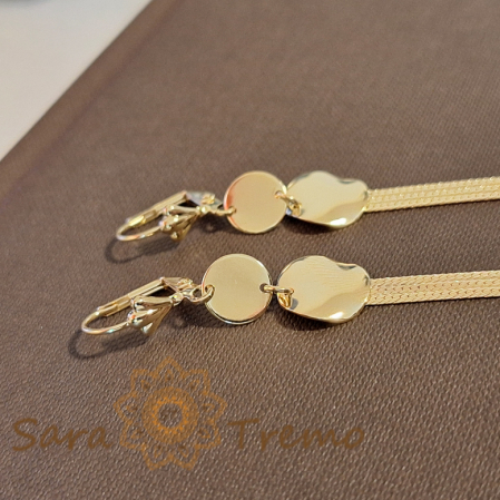 Cercei Placați Aur Lungi cu Lanțuri Groase - Simpli și Clasici - 10 cm [1]