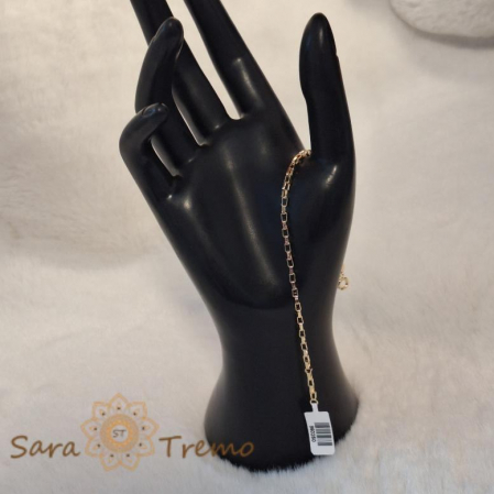 Brățară unisex placată cu aur 18K, model nou cu zale mari cubice, 19 cm [5]