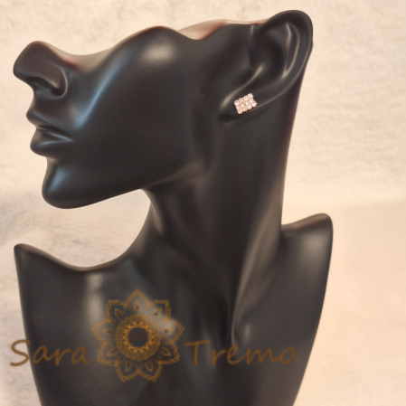 Cercei pe Lobul Urechii cu Cristale Zirconia Albe și Închidere Fluturaș [2]