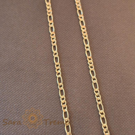 Lănțișor unisex placat cu aur 18K, model nou 3 cu 1 cu 1 cu 1, 50 cm [0]