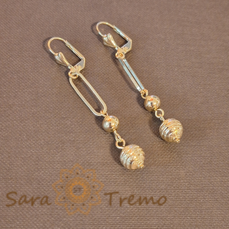 Cercei - Cercei Placati Eleganți cu Decoruri Geometrice - 6 cm