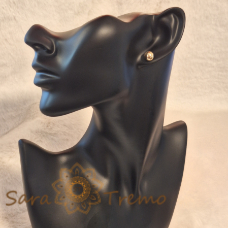 Cercei Clasici cu Bilă Mare Aurie - Placați cu Aur, Prindere Fluturaș [2]