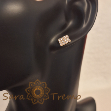 Cercei pe Lobul Urechii cu Cristale Zirconia Albe și Închidere Fluturaș [5]