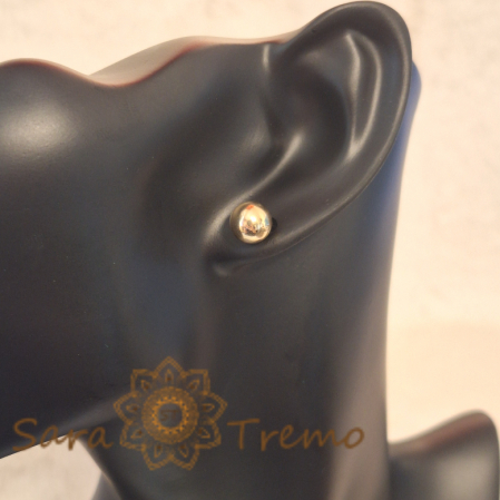 Cercei Clasici cu Bilă Mare Aurie - Placați cu Aur, Prindere Fluturaș [4]