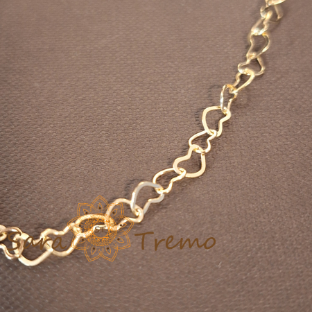 Lănțișor placat cu aur pentru femei – zale în formă de inimioară, 50 cm [3]