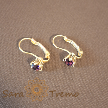 Cercei Clasici cu Cristal Zirconia Mic Mov Placați cu Aur 18K [1]