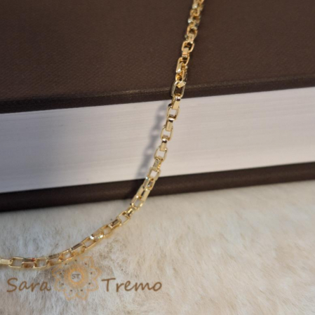 Lant unisex placat cu aur, model cu zale cubice, 50 cm [4]