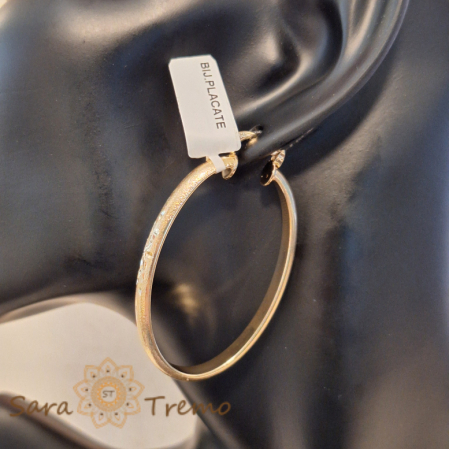 Cercei Luxury Ovali cu Ștanță - Placare Mată și Floare Delicată, 5 cm [4]