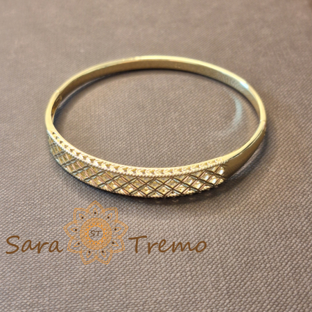 Bratari - Bratara Regina Dantela – fixa, filigran delicat, latime 8 mm, placata aur 14K